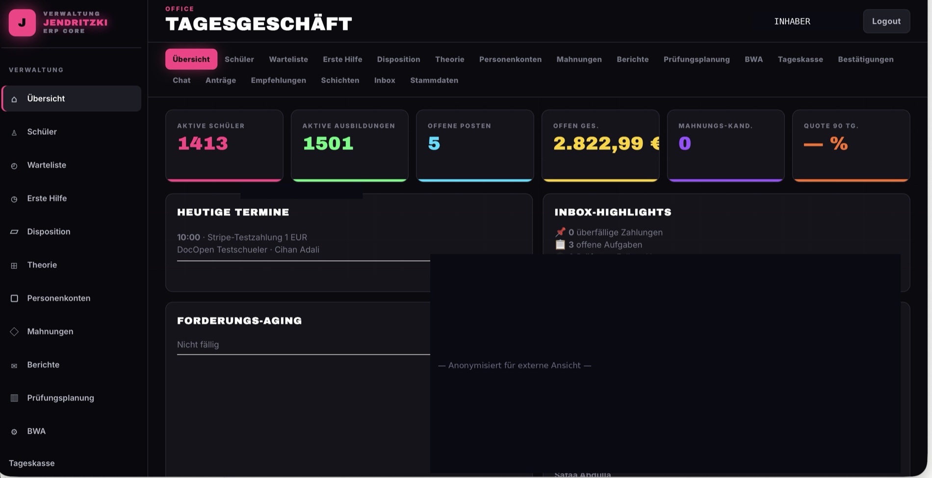 Zahlungen & Dashboard