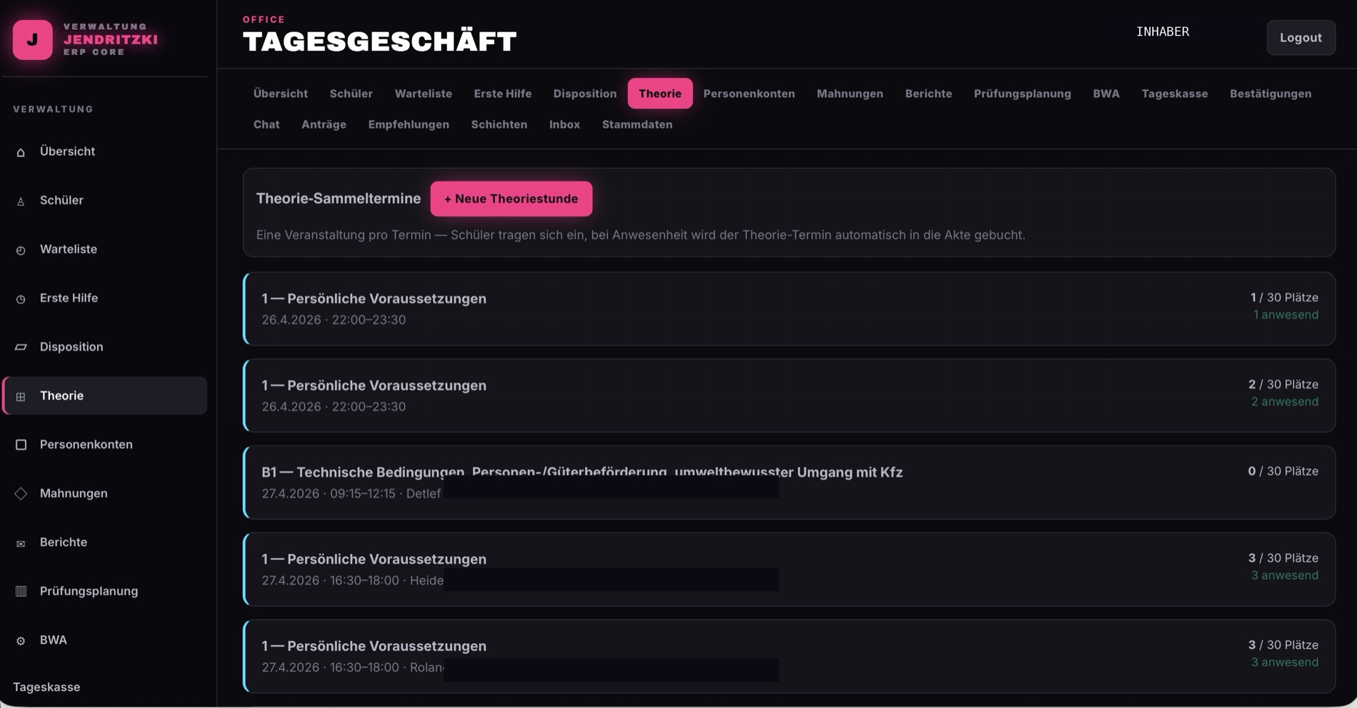 Theorie-Planung